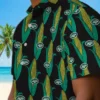 New York Jets Hawaiian Shirt - Corn Motifs Black Green Aloha Shirt