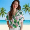 New York Jets Hawaiian Shirt - Flamingo Foliage Green Aloha Shirt