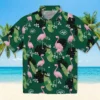 New York Jets Hawaiian Shirt - Flamingo Leaf Motif Green Aloha Shirt