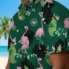 New York Jets Hawaiian Shirt - Flamingo Leaf Motif Green Aloha Shirt