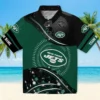 New York Jets Hawaiian Shirt - Football Wave Green Black Aloha Shirt