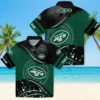 New York Jets Hawaiian Shirt - Football Wave Green Black Aloha Shirt
