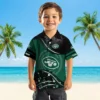New York Jets Hawaiian Shirt - Football Wave Green Black Aloha Shirt