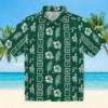 New York Jets Hawaiian Shirt - Framed Floral Green Aloha Shirt