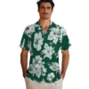 New York Jets Hawaiian Shirt - Hibiscus Blooms Green White Aloha Shirt