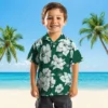 New York Jets Hawaiian Shirt - Hibiscus Blooms Green White Aloha Shirt