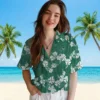 New York Jets Hawaiian Shirt - Hibiscus Clusters Green Aloha Shirt