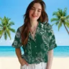 New York Jets Hawaiian Shirt - Hibiscus Print Green Aloha Shirt
