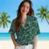New York Jets Hawaiian Shirt - Leafy Pattern Green Aloha Shirt