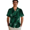 New York Jets Hawaiian Shirt - Palm Leaf Green Aloha Shirt