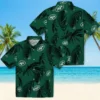 New York Jets Hawaiian Shirt - Palm Leaf Green Aloha Shirt