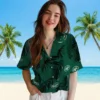 New York Jets Hawaiian Shirt - Palm Leaf Green Aloha Shirt