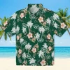 New York Jets Hawaiian Shirt - Palm Tree Flower Green Aloha Shirt