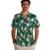 New York Jets Hawaiian Shirt - Palm Tree Flower Green Aloha Shirt