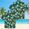 New York Jets Hawaiian Shirt - Palm Tree Flower Green Aloha Shirt