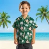 New York Jets Hawaiian Shirt - Palm Tree Flower Green Aloha Shirt
