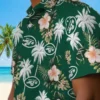 New York Jets Hawaiian Shirt - Palm Tree Flower Green Aloha Shirt