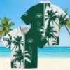 New York Jets Hawaiian Shirt - Palm Trees Green White Aloha Shirt