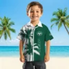 New York Jets Hawaiian Shirt - Palm Trees Green White Aloha Shirt