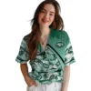 New York Jets Hawaiian Shirt - Sunset Palms Green White Aloha Shirt