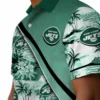 New York Jets Hawaiian Shirt - Sunset Palms Green White Aloha Shirt