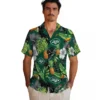 New York Jets Hawaiian Shirt - Toucan Hibiscus Pineapple Green Aloha Shirt