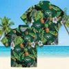 New York Jets Hawaiian Shirt - Toucan Hibiscus Pineapple Green Aloha Shirt