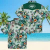 New York Jets Hawaiian Shirt - Tropical Foliage Green Aloha Shirt