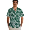 New York Jets Hawaiian Shirt - Tropical Leaf Green White Aloha Shirt