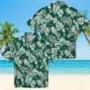 New York Jets Hawaiian Shirt - Tropical Leaf Green White Aloha Shirt
