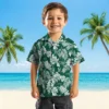 New York Jets Hawaiian Shirt - Tropical Leaf Green White Aloha Shirt