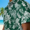 New York Jets Hawaiian Shirt - Tropical Leaf Green White Aloha Shirt