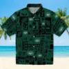 New York Jets Hawaiian Shirt - Tropical Patchwork Green Black Aloha Shirt