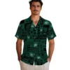 New York Jets Hawaiian Shirt - Tropical Patchwork Green Black Aloha Shirt