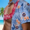 New York Mets Hawaiian Shirt - Chest Illusion Blue Aloha Shirt