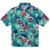 New York Mets Hawaiian Shirt - Custom Hibiscus Blossoms Blue Aloha Shirt
