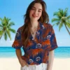 New York Mets Hawaiian Shirt - Leafy Palms Blue Aloha Shirt