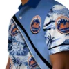 New York Mets Hawaiian Shirt - Sunset Palms Blue White Aloha Shirt