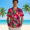 New York Yankees Hawaiian Shirt - Flamingo Foliage Navy Green Aloha Shirt