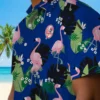 New York Yankees Hawaiian Shirt - Flamingo Leaf Motif Navy Aloha Shirt