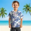 New York Yankees Hawaiian Shirt - Hibiscus Palm Leaves Navy White Aloha Shirt