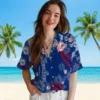 New York Yankees Hawaiian Shirt - Hibiscus Print Navy Aloha Shirt