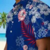 New York Yankees Hawaiian Shirt - Hibiscus Print Navy Aloha Shirt