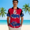 New York Yankees Hawaiian Shirt - Hibiscus Stripe Navy Black Aloha Shirt