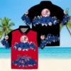 New York Yankees Hawaiian Shirt - Hibiscus Stripe Navy Black Aloha Shirt