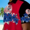 New York Yankees Hawaiian Shirt - Hibiscus Stripe Navy Black Aloha Shirt