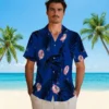 New York Yankees Hawaiian Shirt - Palm Leaf Navy Aloha Shirt