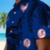 New York Yankees Hawaiian Shirt - Palm Leaf Navy Aloha Shirt