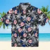 New York Yankees Hawaiian Shirt - Palm Pattern Navy Black Aloha Shirt