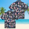 New York Yankees Hawaiian Shirt - Palm Pattern Navy Black Aloha Shirt